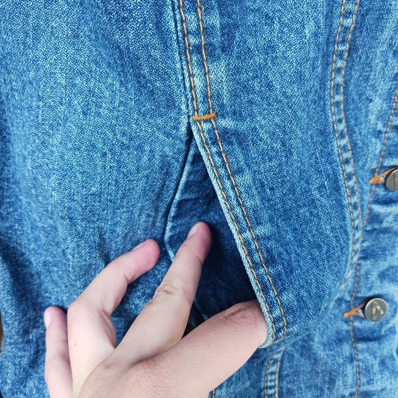 Vintage Aero Sport  Blue Jean Jacket 100% Cotton Size Large - Picture 3 of 6